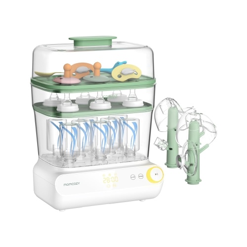 Momcozy 3 Layers Large Bottle Sterilizer and Dryer, Fast Sterilize and Dry, Universal Bottle Sterilizer for All Bottles & Breast Pump Accessories, Touch Screen & Auto-Off