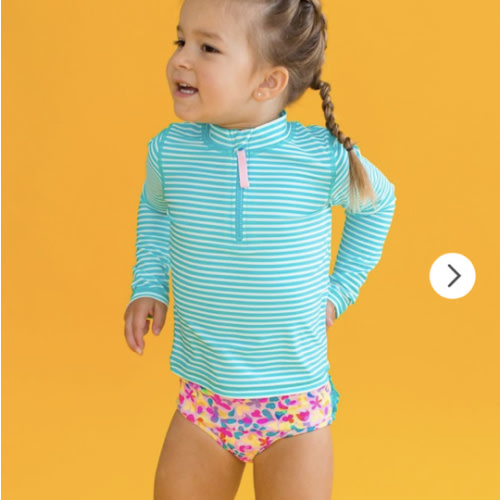 Long Sleeve Zipper Rash Guard 2-Piece | RuffleButts & RuggedButts