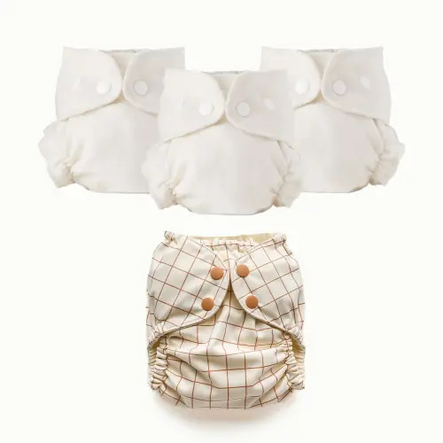 Organic Cloth Diaper Bundle Starter – Esembly - Color Windowpane