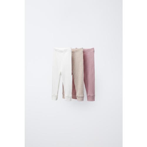 THREE-PACK POINTELLE LEGGINGS - Pink | ZARA United States