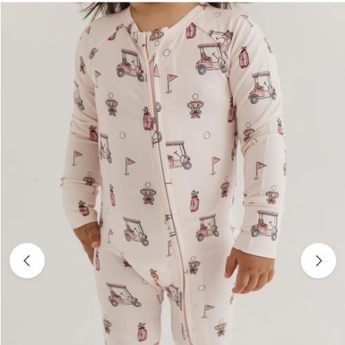 Pink Golf Zipper Romper – In My Jammers