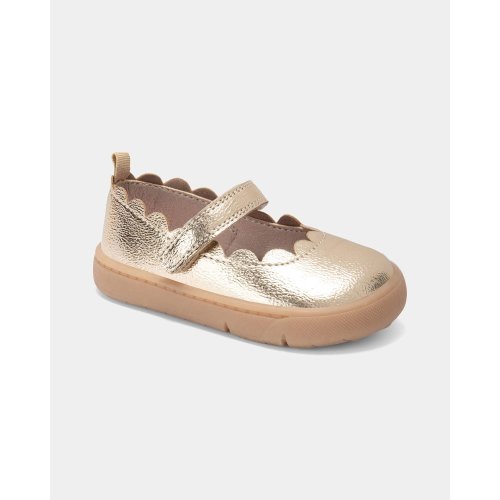 Baby Girl Every Step® First Walker Shiny Dress Shoes - Gold | Carter's