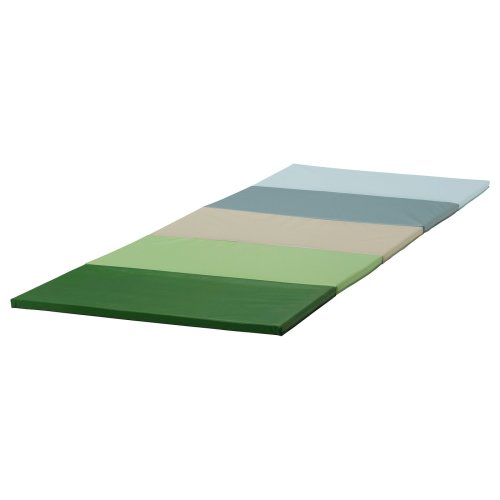 PLUFSIG Folding gym mat - blue/green 30 3/4x72 7/8 "