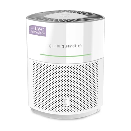 GermGuardian Airsafe+ HEPA Air Purifier for Home, Large Rooms Up To 1043 Sq. Ft. with HEPA Air Filter, UV-C Light & Air Quality Sensor, AC3000W, White