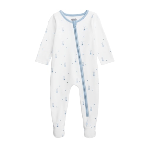 Blue Bunny Sleeper 6-9 Months | Zipped Sleepsuit | Mud Pie