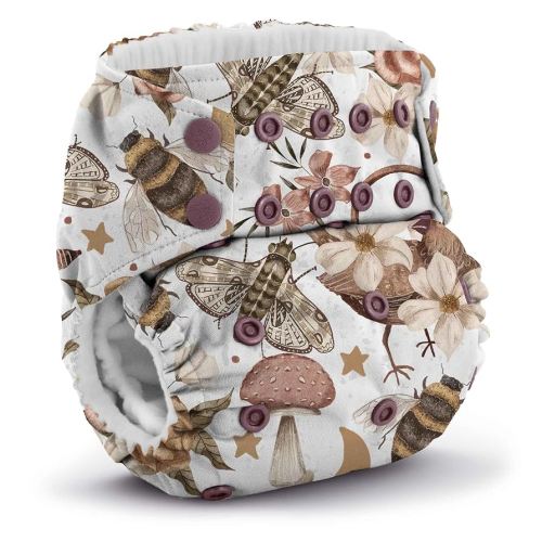 Kanga Care Rumparooz G3 Stay Dry Cloth Diaper Reusable One Size Pocket Diaper Patented Inner Double Gusset 2 pcs Microfiber Insert Soaker (6-55+ lbs) - Earthbound