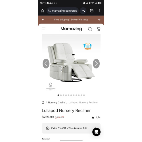 Lullapod Nursery Recliner