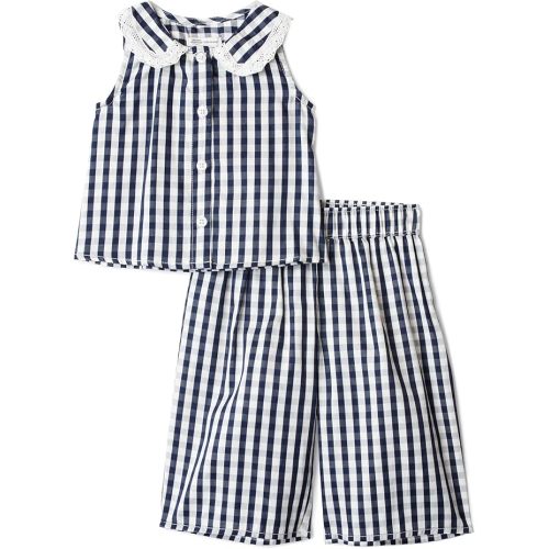 Amazon Essentials x Sofia Grainge Toddlers and Baby Girls' Cotton Sateen Sleeveless Top and Pants Play Set