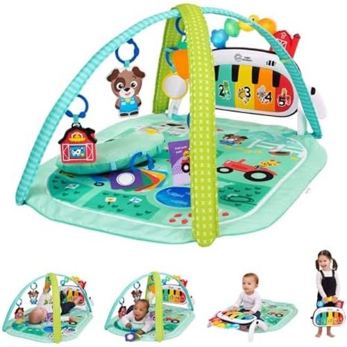 Baby Einstein Farm Explorers 4-in-1 Kickin’ Tunes Musical Meadow Music & Language Discovery Gym, Ages 0 Months and Up