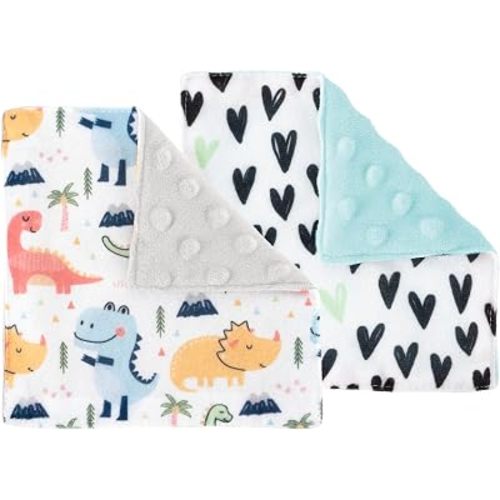 S&T INC. Aura Crinkle Square Baby Toys, 2 Pack, 6" x 6", Dinosaurs