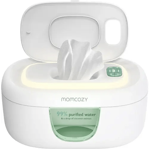 Momcozy Baby Wipe Warmer, Innovative Spring Design, Large Capacity Wipes Dispenser, Fast and Even Heating, 4 Modes of Temperature Heating Control, Diaper Wipe Warmer with Night Light