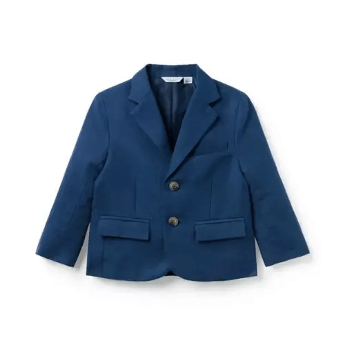 Boy Dark Sky Navy Linen-Cotton Blazer by Janie and Jack
