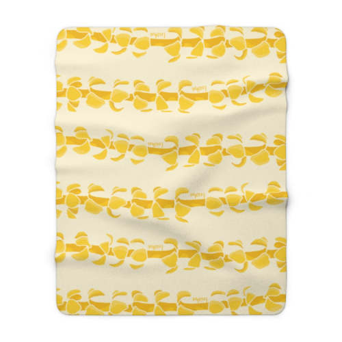Puakenikeni Lei - Sherpa Fleece Blanket
