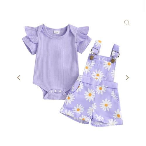 Gerber Daisy Overalls Set