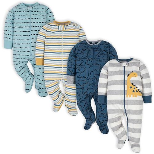 Gerber Baby Boys' 4 Pack Sleep 'N Play Footie