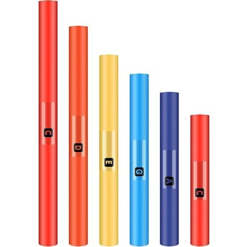 6 Pcs Musical Sound Tube Set C Major Pentatonic Scale Percussion Tube for Music Instruments Toy Classroom