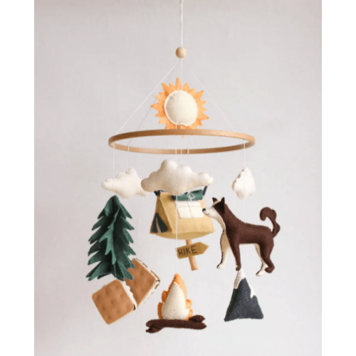 Camping-Themed Mobile with Dog
