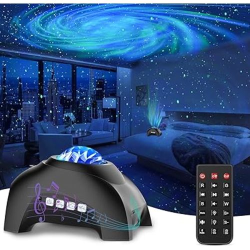 Star Projector, CIMELR Galaxy Projector with Music Bluetooth Speaker and White Noise,Night Light Projector with Remote Control,Northern Lights Aurora Projector for Home Decor,Bedroom,Ceiling (Black)