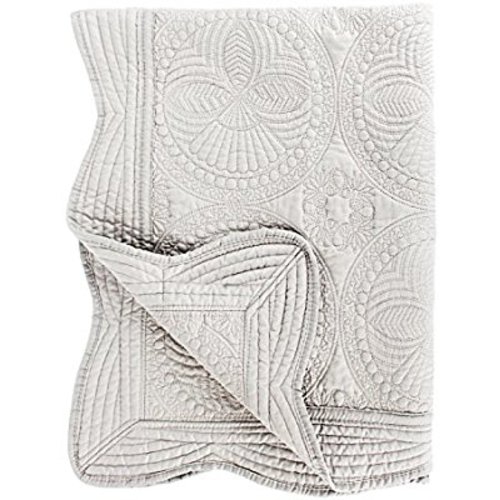 YIQIGO Toddlers and Baby Quilt Lightweight Blanket Embossed Cotton Quilt Four Seasons Scalloped 36"" x 46"" Newborn Baby Boy/Girl Gift (Gray)