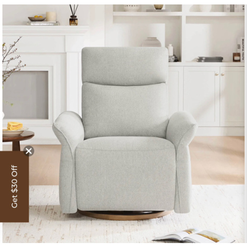 Vinca Power Swivel Nursery Glider Recliner with Power Lumbar & Headrest