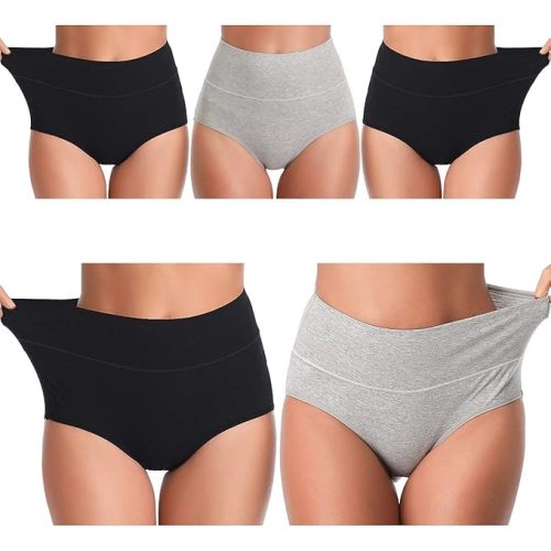 UMMISS Womens Underwear,Cotton High Waist Underwear for Women Full Coverage Soft Comfortable Briefs Panty Multipack