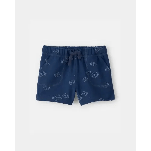 Baby Boy Fish French Terry Shorts - Blue | Carter's