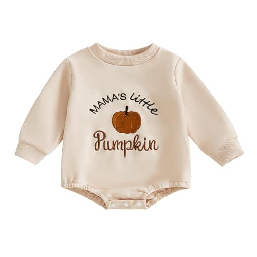 Halloween Baby Clothes Newborn Boy Girl Waffle Knit Pumpkin Bubble Romper Sweatshirt Infant Toddler Fall Outfit