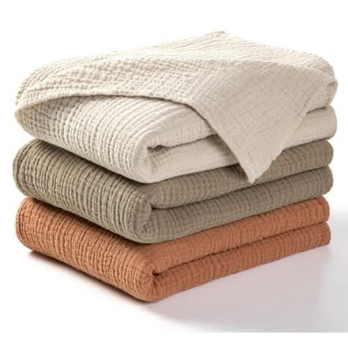 Amazon.com: lulumoon Muslin Swaddle Blanket Baby - Cotton Swaddling Blanket Soft Baby Receiving Blankets Neutral 3Pack(Olive) : Baby