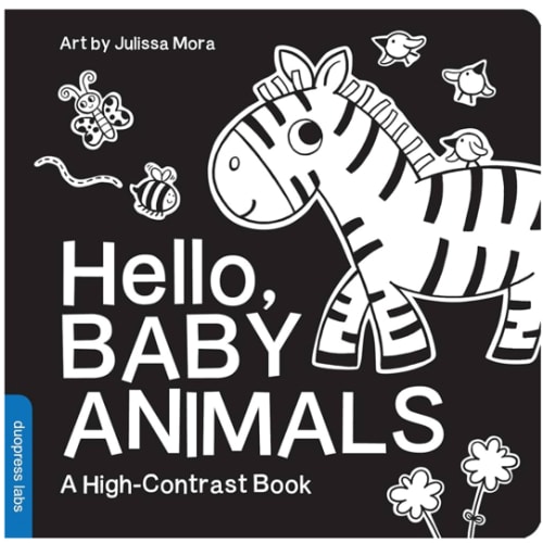 Hello, Baby Animals: A Black-and-White Board Book for Babies That Helps Visual Development (High-Contrast Books)