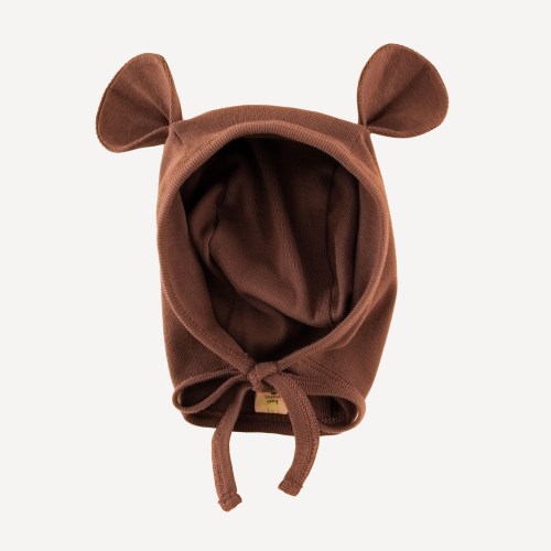 bear hat | clove | organic cotton flat rib – kate quinn