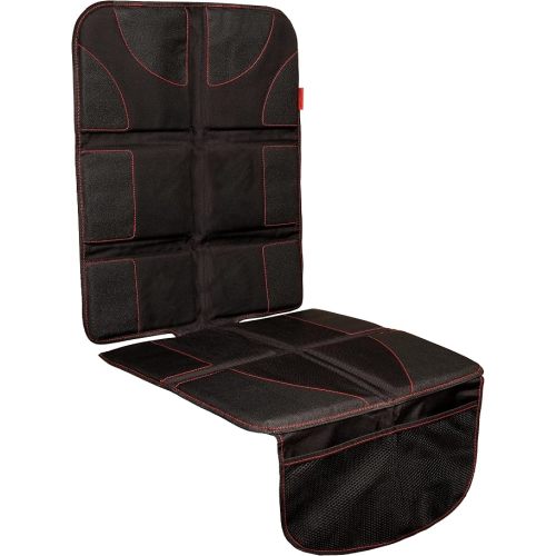 Lusso Gear Car Seat Protector for Baby Car Seat - Thick Padding - Seat Protector Under Baby Car Seat with 2 Mesh Storage Pockets - Black Waterproof Baby Car Seat Protector - Non-Slip Padded Backing