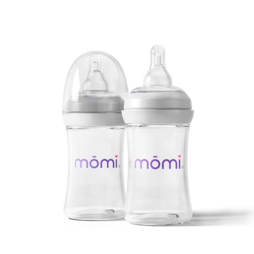 mōmi breast-like glass baby bottle sets in 4oz