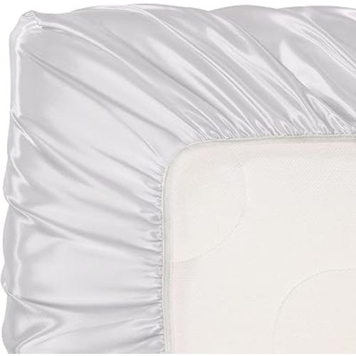 Pro Goleem Satin Soft Crib Sheet Great for Baby with Sensitive Hair Silky Baby Sheet White Unisex 52’’x28’’x8’’ Fitted Sheet