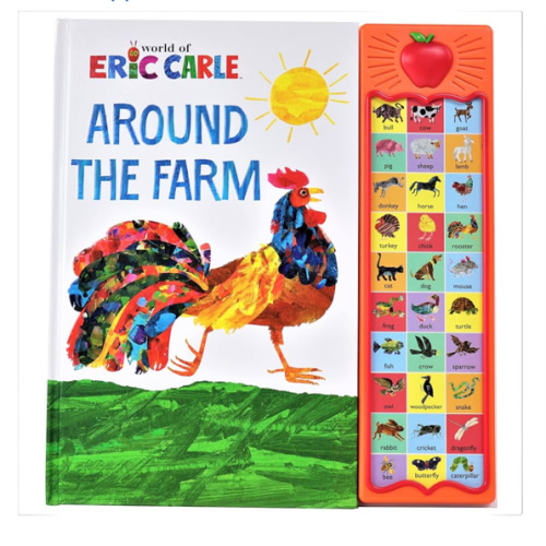 World of Eric Carle, Around the Farm 30-Button Animal Sound Book - Great for First Words - PI Kids