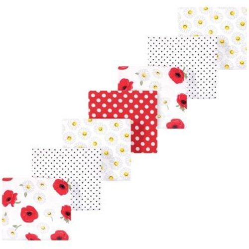 Luvable Friends Hudson Baby Flannel Receiving Blankets 7pk, Poppy Daisy Floral