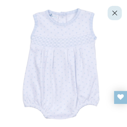 Gingham Dots Smocked Sleeveless Bubble in Light Blue – Magnolia Baby