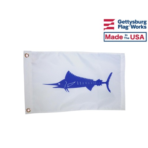 Blue Marlin Boat Flag: Nautical Sport Fishing Saltwater Flag (12x18")