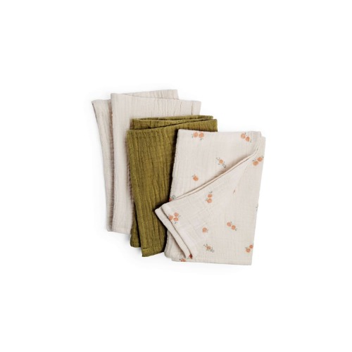 Pomme Organic Cotton Muslin Burp Cloth Set - 3 Pack