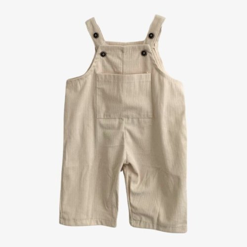 NWT Cute Boys Corduroy Overalls Dungarees Romper Pants Cream /Beige 6-9M