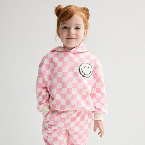 Baby & Toddler Girl Grayson Threads Kids The Label Checkered Long Sleeve Hoodie