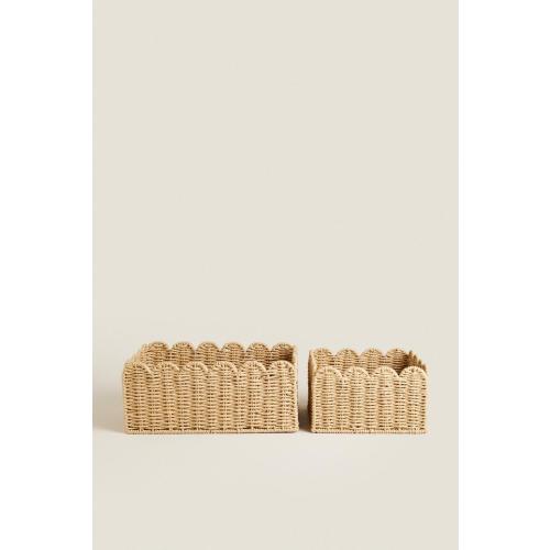 SMALL SCALLOPED BASKET - Light beige | ZARA United States