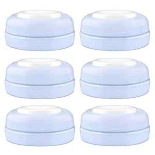 Maymom Screw Lids Aka Travel Caps with Rewritable Sealing Disc Compatible with Avent Bottle, Maymom Wide Mouth Bottles; Cap Replace Avent Natural Bottle Sealing Ring and Sealing Disc, 6pcs. (Blue)