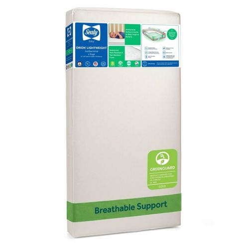 Sealy Orion 2-Stage Antibacterial Baby Crib Mattress and Toddler Bed Mattress - White: Hypoallergenic, Ultra Firm, 6 Inch Thickness, Waterproof Cover