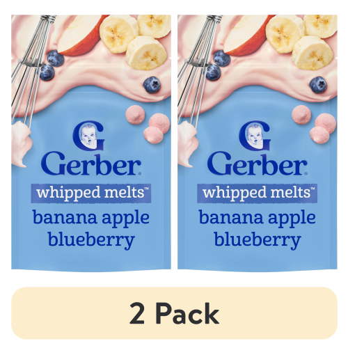 (2 pack) Gerber Stage 3 Baby Snacks, Banana Apple Blueberry Whipped Melts