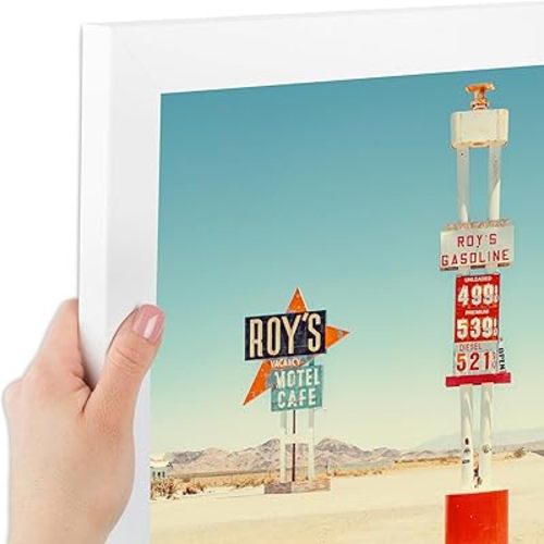 ArtToFrames 16x17 Inch White Picture Frame, This 1.25 Inch Custom Poster Frame is Soft White - Comes with Regular Glass and Corrugated Backing (2WOM5179-16x17)