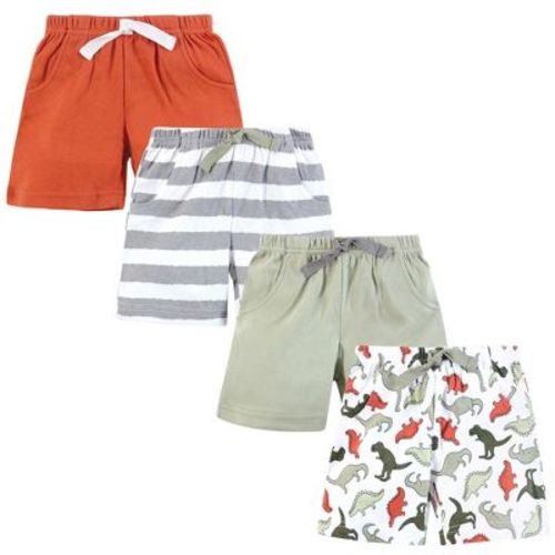 Hudson Baby Infant Boys Shorts Bottoms 4-Pack, Multi Color Dino
