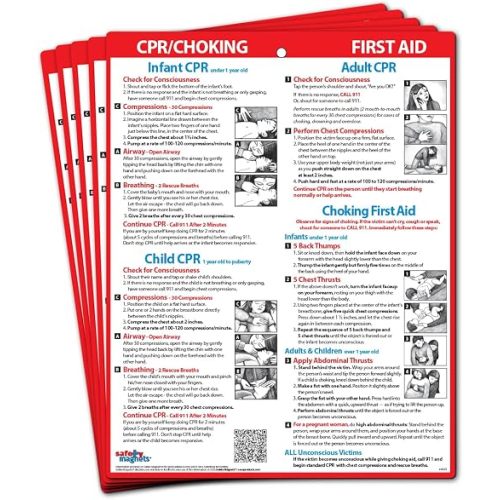 by ZOCO – CPR & Choking Fridge Magnet (5-Pack) – First Aid Instructions for Infants, Children, & Adults – Heimlich Maneuver Laminated Card 8.5" x 11"