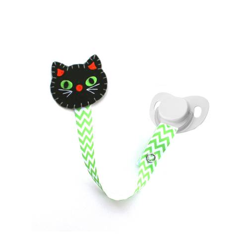 Black Cat Pacifier Clip, Cat Pacifier Clip, Halloween Pacifier Clip, Holiday Pacifier Clip, pcholiday12