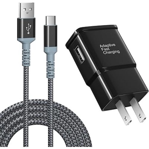 Adaptive Fast Charging Wall Charger with USB C Cable 10Ft, Excgood Fast Charger Power Adapter USB Type C Cable Fast Charging Compatible with Galaxy S25 S24 S23 S22 S21 S8 S9 S10 A15 A03s Android Phone