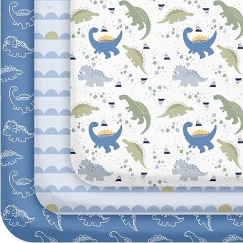 3 Pack Baby Crib Sheets for Boys Girls 52x28 Fitted Crib Sheet